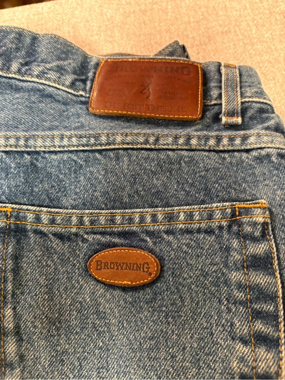 Browning Two-Tone Blue and khaki Straight Jeans Size 34/34 - Picture 10 of 14